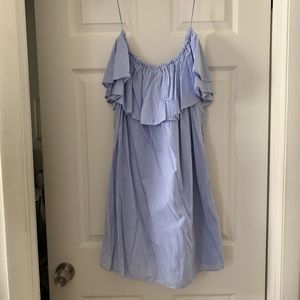 Zara Off The Shoulder Striped Dress